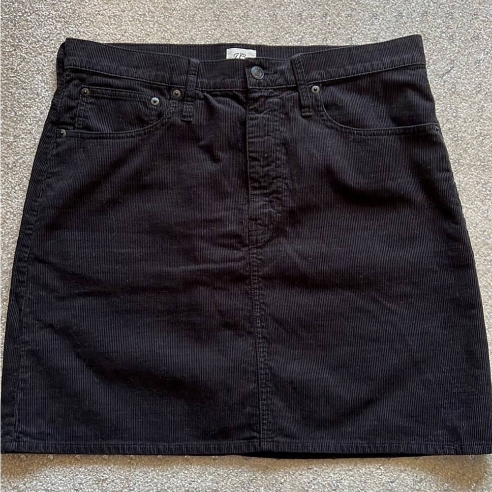 J Crew Black cord skirt